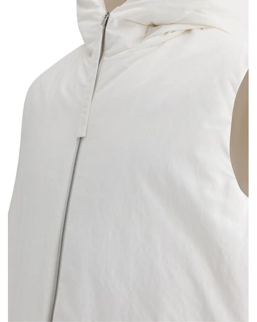 Jil Sander White Zipped Gilet for men