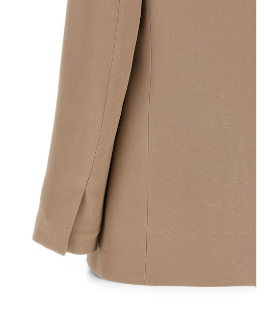 Fabiana Filippi Natural Lapel-Free V-Neck Blazer