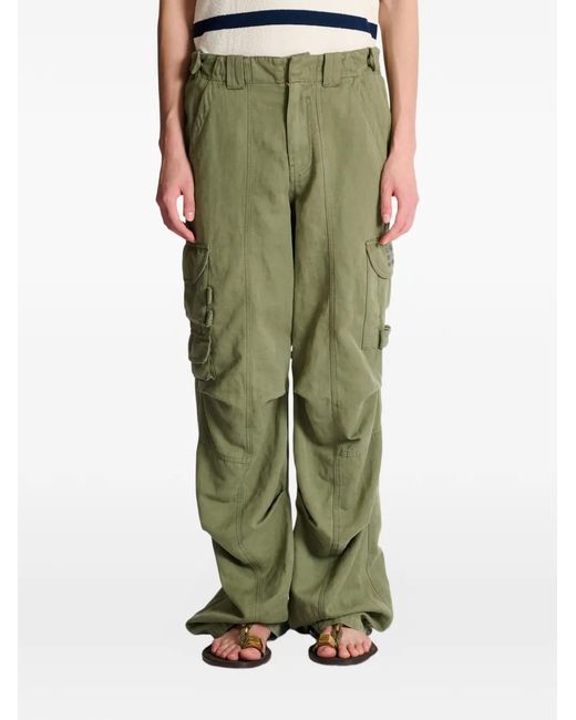 Balmain Green Cargo-Pocket Trousers for men