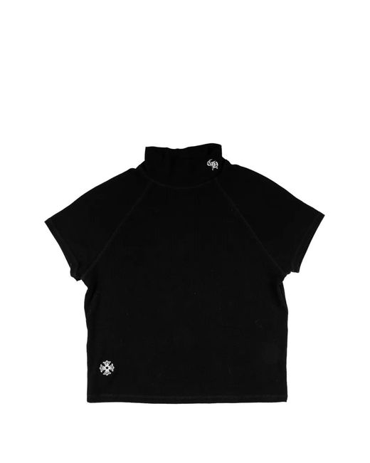 Chrome Hearts Black Bad Seed Mock-Neck Short-Sleeve T-Shirt