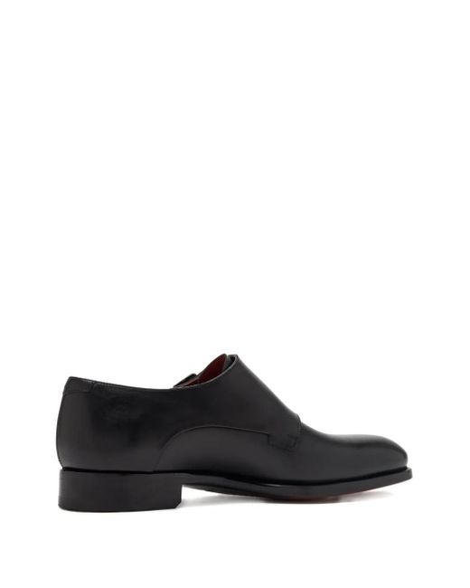 Magnanni Shoes Black Leather Loafers for men