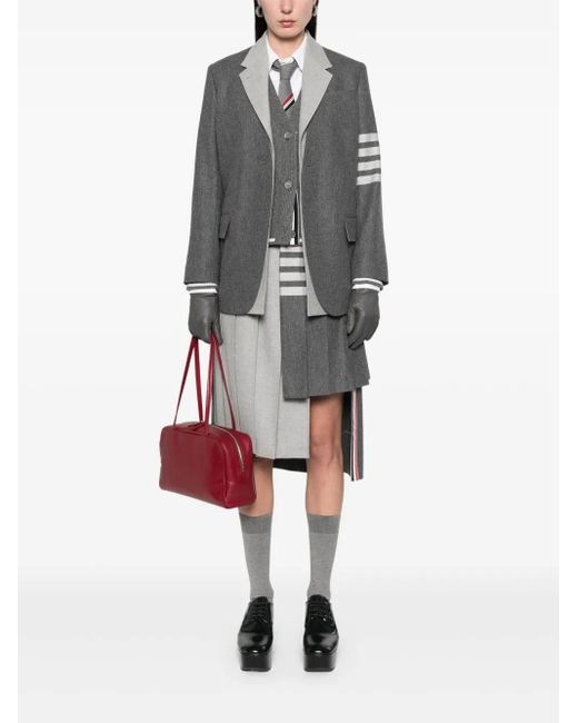 Thom Browne Gray Flannel Blazer Set