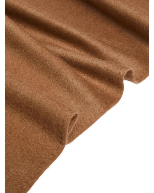 Max Mara Brown Monogram Embroidered Wool Scarf