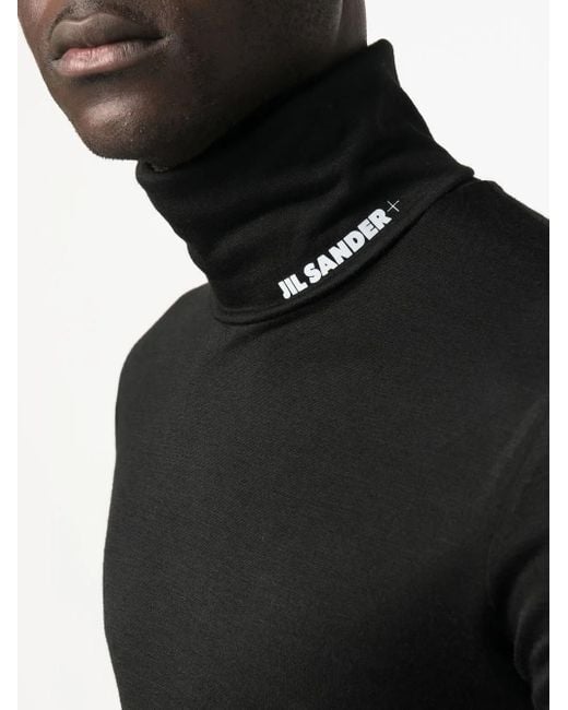Jil Sander Rollkragenpullover Mit Logo-Print in Black für Herren