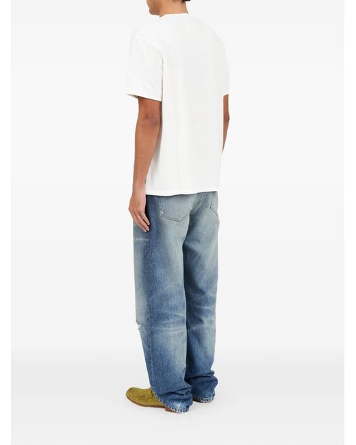 MM6 by Maison Margiela White Graphic-Print Cotton T-Shirt for men