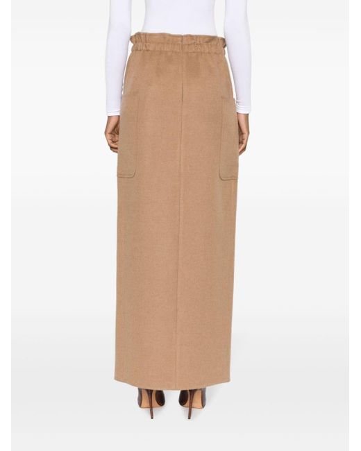 Max Mara Brown Patch-pocket Straight Skirt