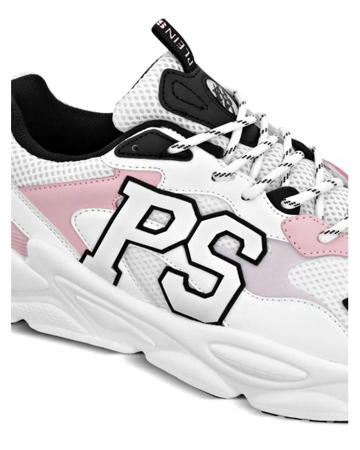 Philipp Plein White Lo-Top Logo-Patch Sneakers