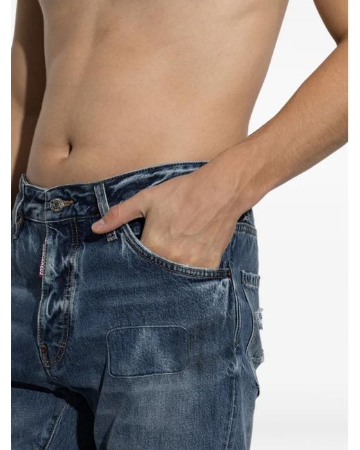 DSquared² Blue Worker Wash Teddy Jeans for men