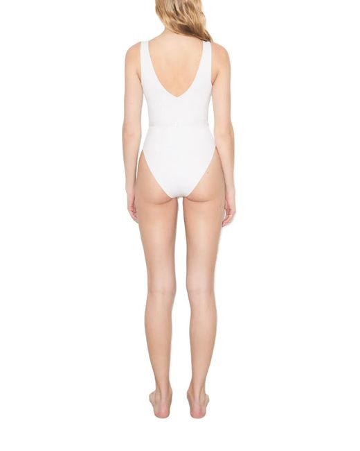 Tory Burch White Belted Swimsuit