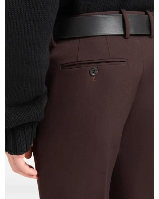 Marni Brown Pressed-Crease Trousers for men