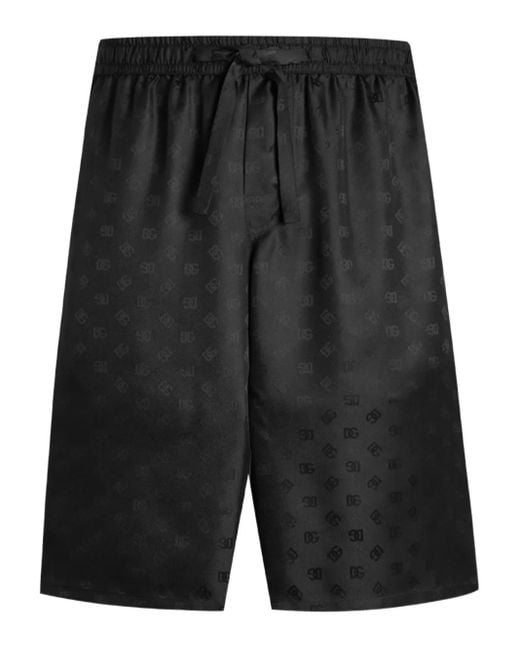 Short En Soie À Logo En Jacquard Dolce & Gabbana pour homme en coloris Black