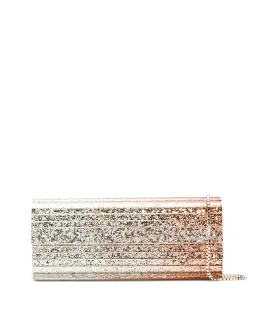 Jimmy Choo Metallic Sweetie Glitter-Effect Clutch Bag