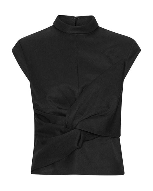 ROTATE BIRGER CHRISTENSEN Black Draped Top