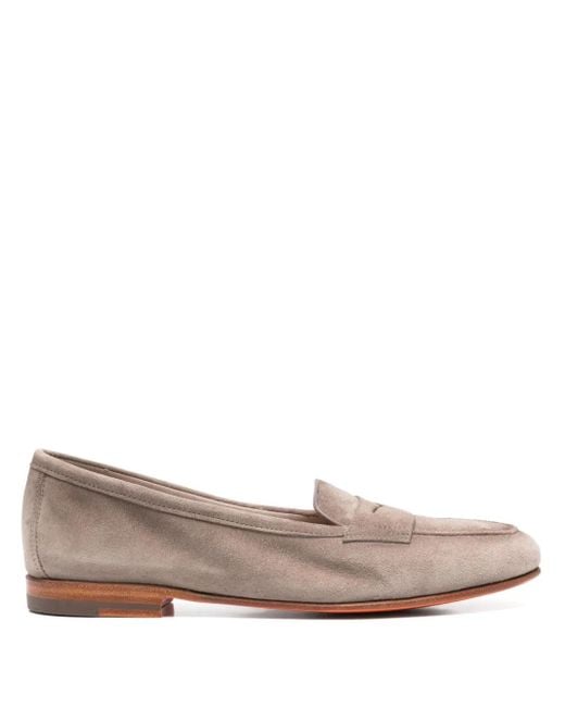 Santoni Suede Loafers Brown