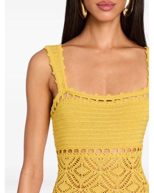 Robe Longue Winona À Volants retroféte en coloris Yellow