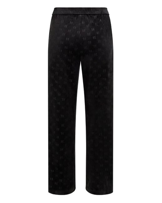 Karl Lagerfeld Black Monogram-Pattern Track Pants