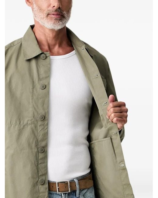 Barbour Green Sherburn Button-Down Chest-Pocket Overshirt for men