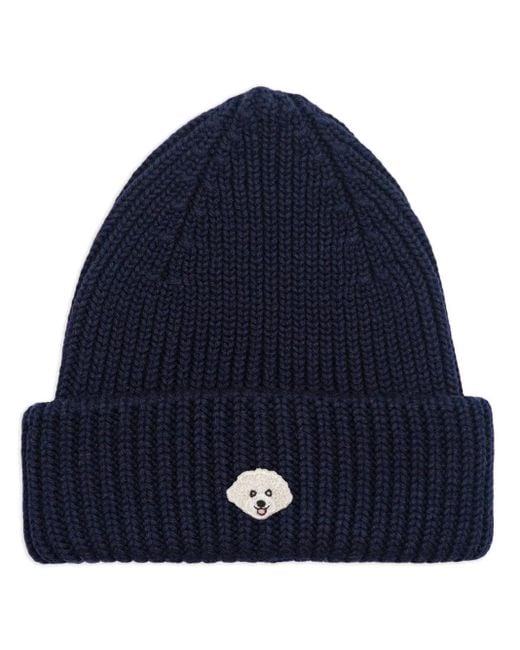 PELO FOUNDATION Blue Dog-Appliqué Beanie
