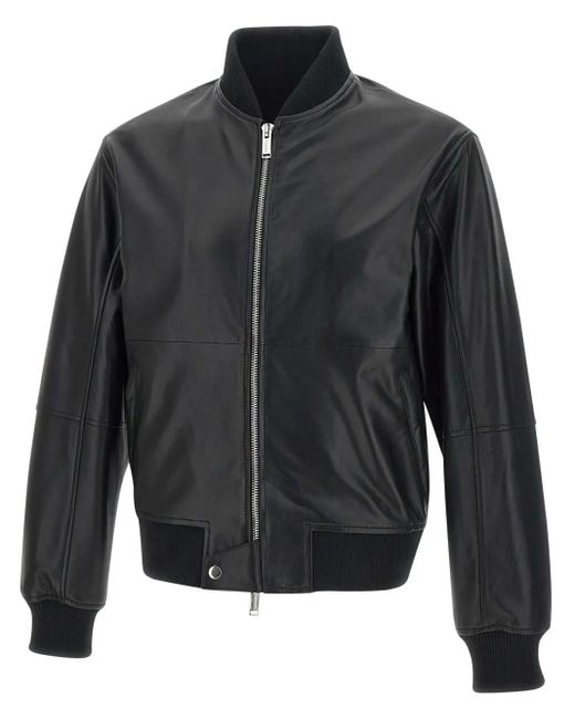 メンズ Iceberg ジップアップ レザージャケット Black