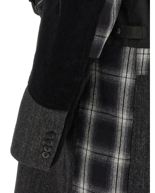 Junya Watanabe Black Filson X Patchwork Coat for men