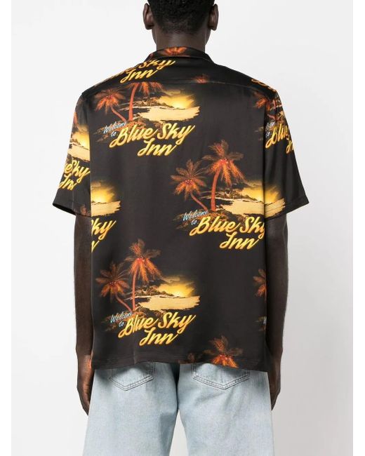 BLUE SKY INN Black Graphic-Print Short-Sleeve Shirt for men