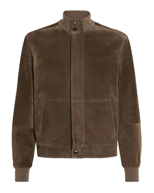 メンズ Zegna スエード ブルゾン Brown