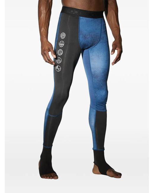 Reebok Blue Rnf Ankle-Lock Leggings for men