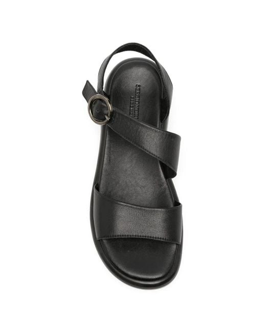 SERGIO MORETTI FIRENZE Black Buckle-Fastening Leather Sandals