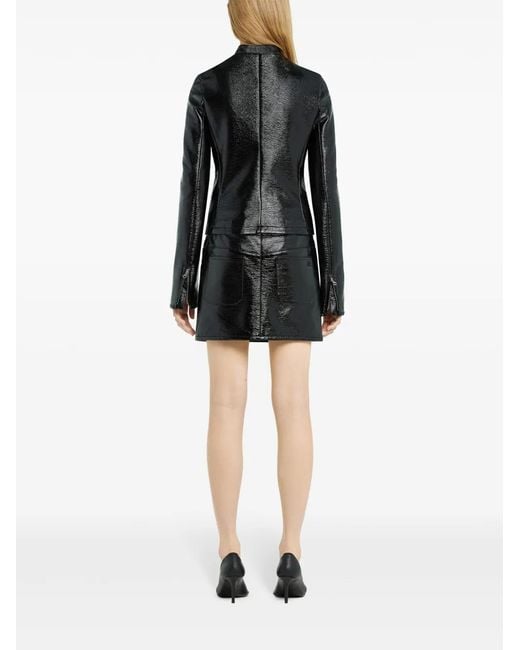 Courreges Black Vinyl City Jacket