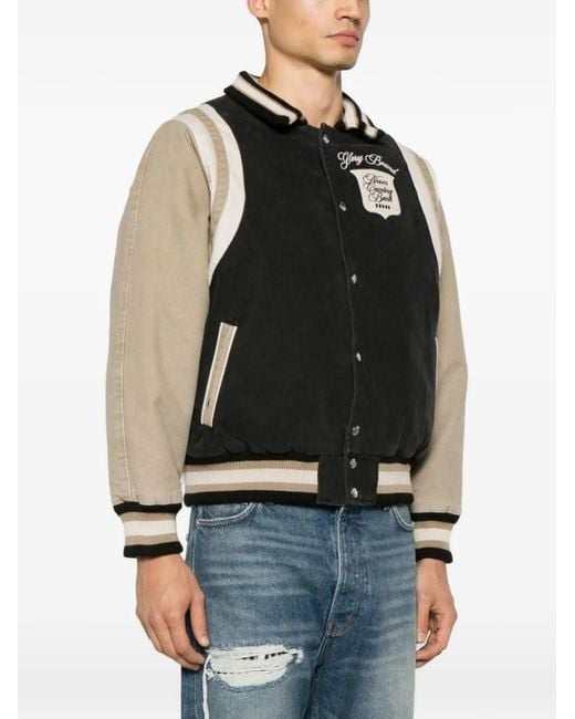Rhude Black Varsity Jacket for men