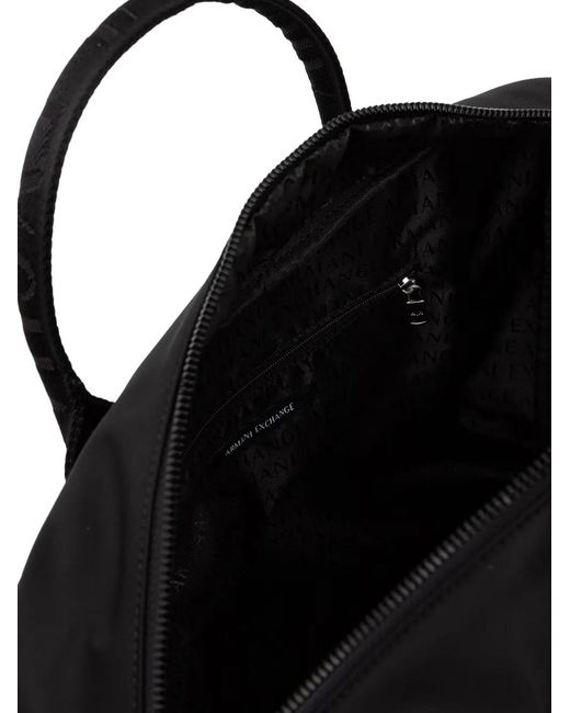 ARMANI EXCHANGE Black Logo-Plaque Laptop Bag for men