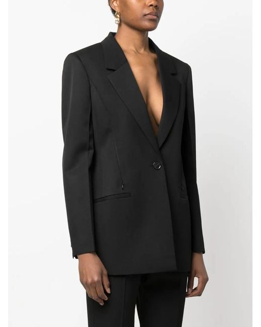 Givenchy Black Single-Breasted Cape Blazer