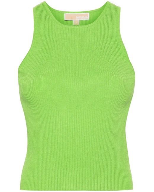 Michael Kors Green Ribbed Knitted Top