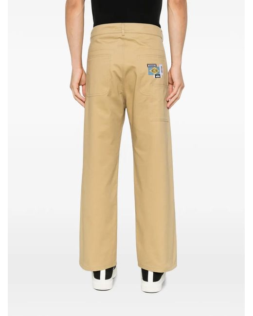 Moschino White Logo-Patch Pocket Trousers for men