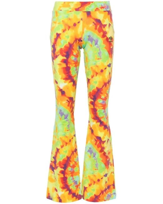 Adidas Yellow Tie-Dye Flared Trousers