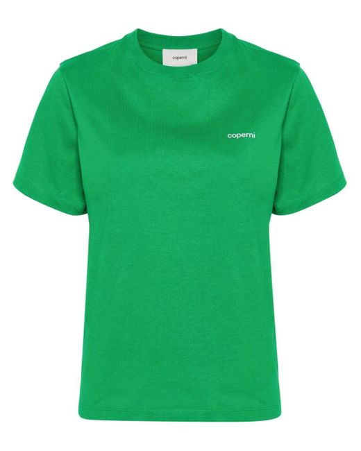 Coperni Green T-Shirt mit Logo-Print