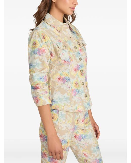 Cinq À Sept White Canyon Ikat Bouquet Denim Jacket