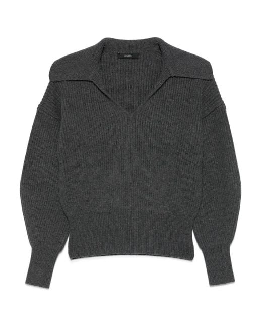 Joseph Gray Gerippter Pullover mit Poloshirtkragen