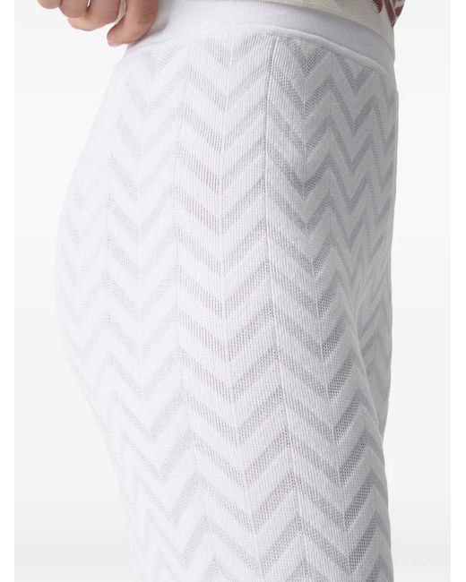 Missoni White Chevron-Pattern Trousers
