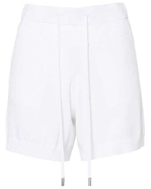 Peserico White Drawstring Knitted Shorts