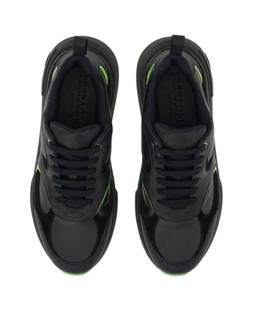 Ferragamo Green Sneaker With Color Inserts for men