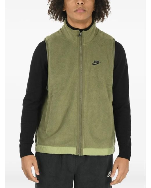 Nike Green Logo-Embroidered Gilet for men