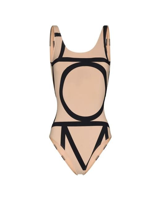 Totême Black Monogram Swimsuit