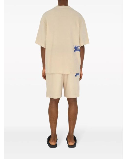 Burberry Natural T-shirt In Spugna Di Cotone for men