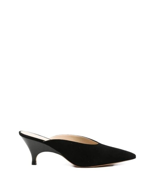 Le Monde Beryl Black Petra Suede Heeled Mules