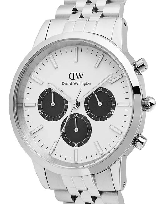 Daniel Wellington White Chronograph Arch 5-Link Off- Panda 40Mm for men