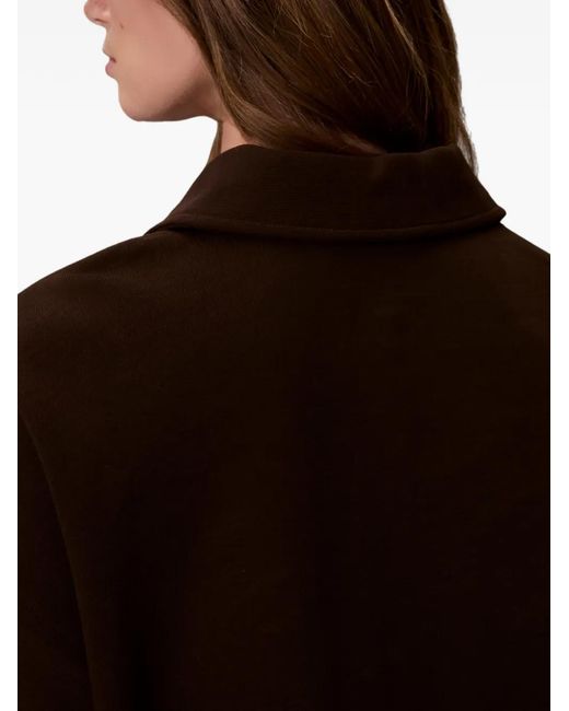 Calvin Klein Brown Logo-Patch Long-Sleeved Polo Shirt