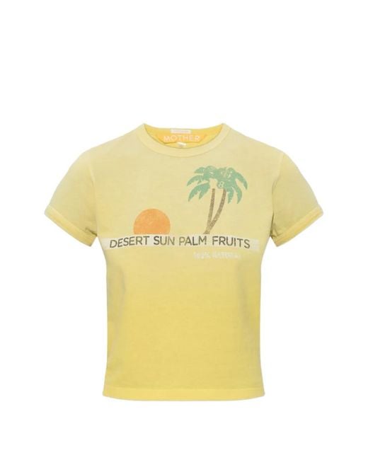 Mother Yellow The Itty Bitty Ringer Palm-Print T-Shirt
