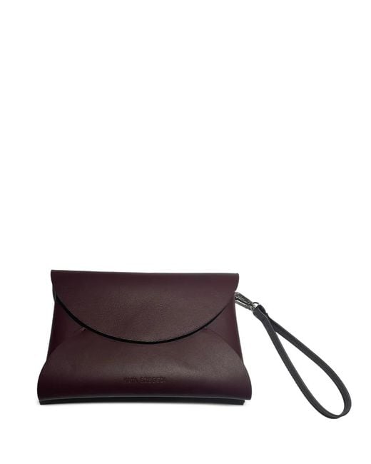 Kata Szegedi Brown Lara Nappa Leather Clutch Bag