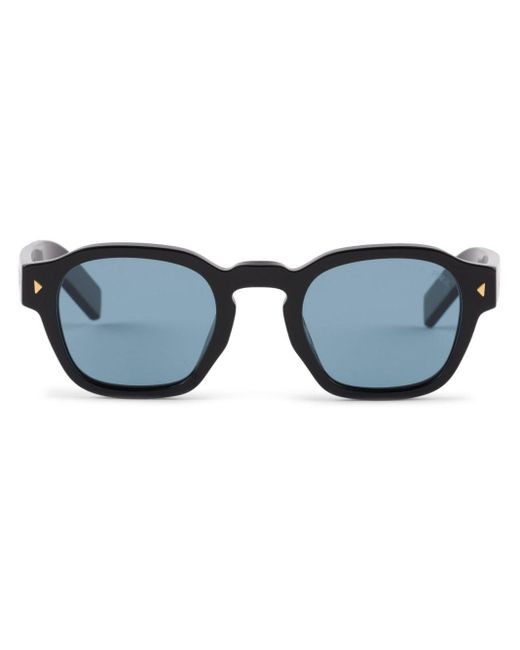 Prada Blue Logo-plaque Square-frame Sunglasses for men